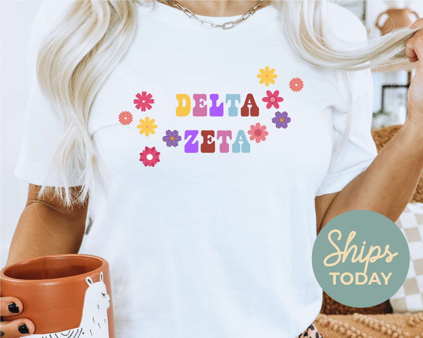 Delta Zeta Splash of Color Sorority T-shirt _ 3188g