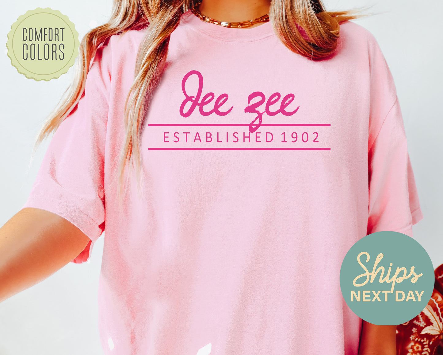 Delta Zeta All Pink Comfort Colors Sorority T-shirt _ 765g