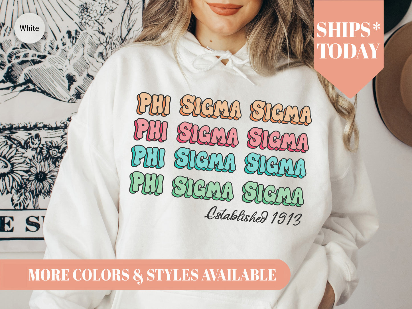 Phi Sigma Sigma Lucy Sorority Hoodie _ 277g