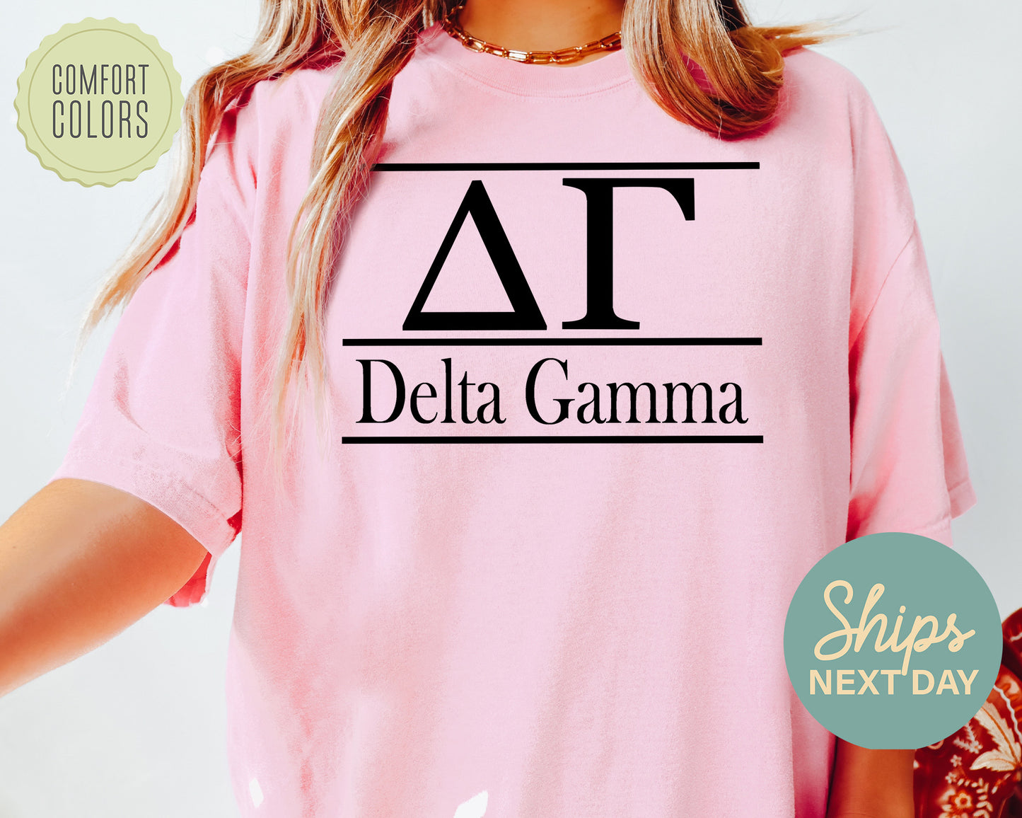 Delta Gamma Bold Statement Comfort Colors Sorority T-shirt _ 295g