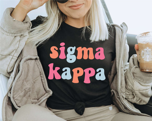 Sigma Kappa Vividly Vibrant Sorority T-shirt _ 3171g