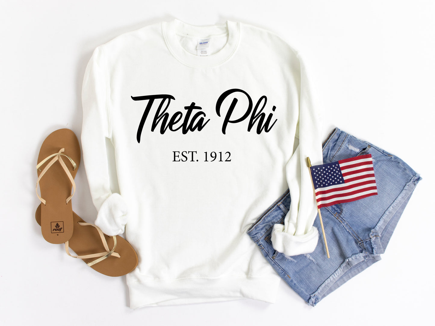 Theta Phi Alpha Black Flowy Sorority Sweatshirt _ 101g