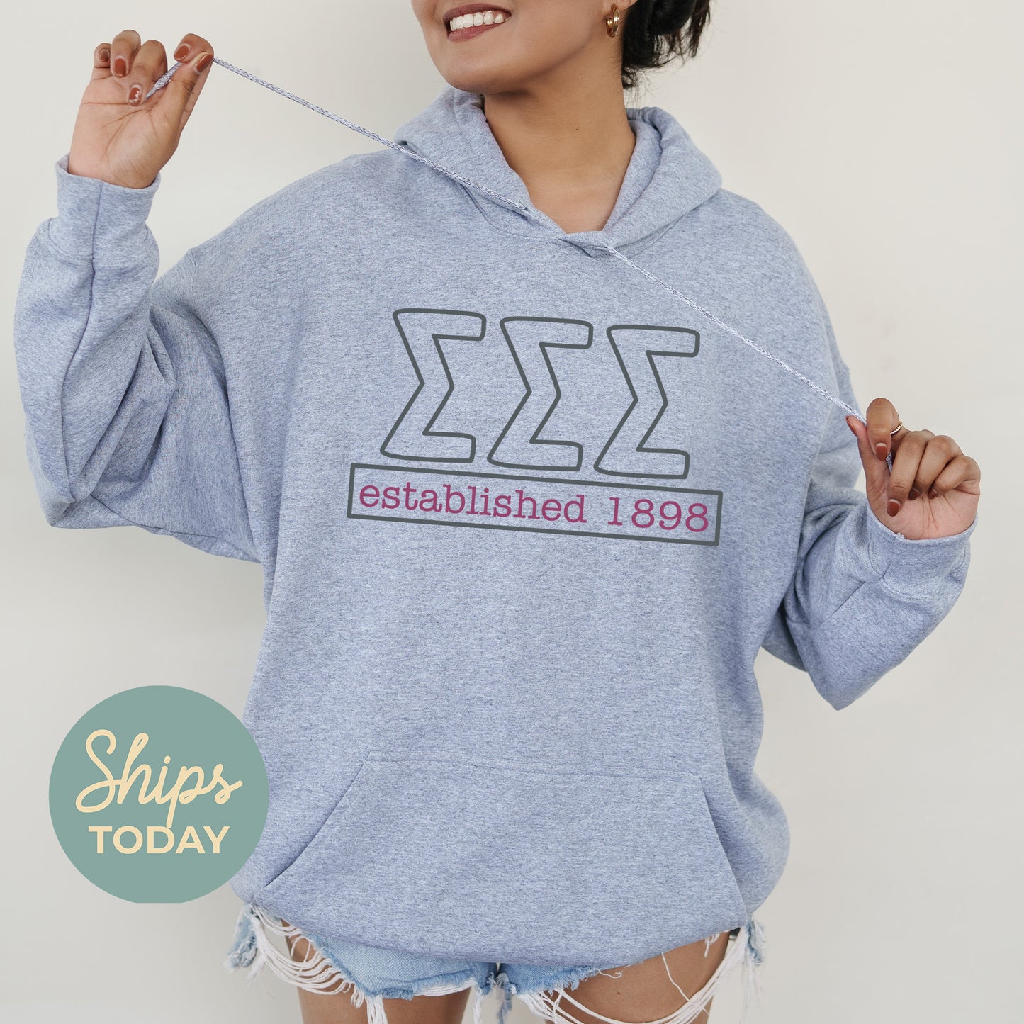 Sigma Sigma Sigma Simply Greek Sorority Hoodie _ 39359g