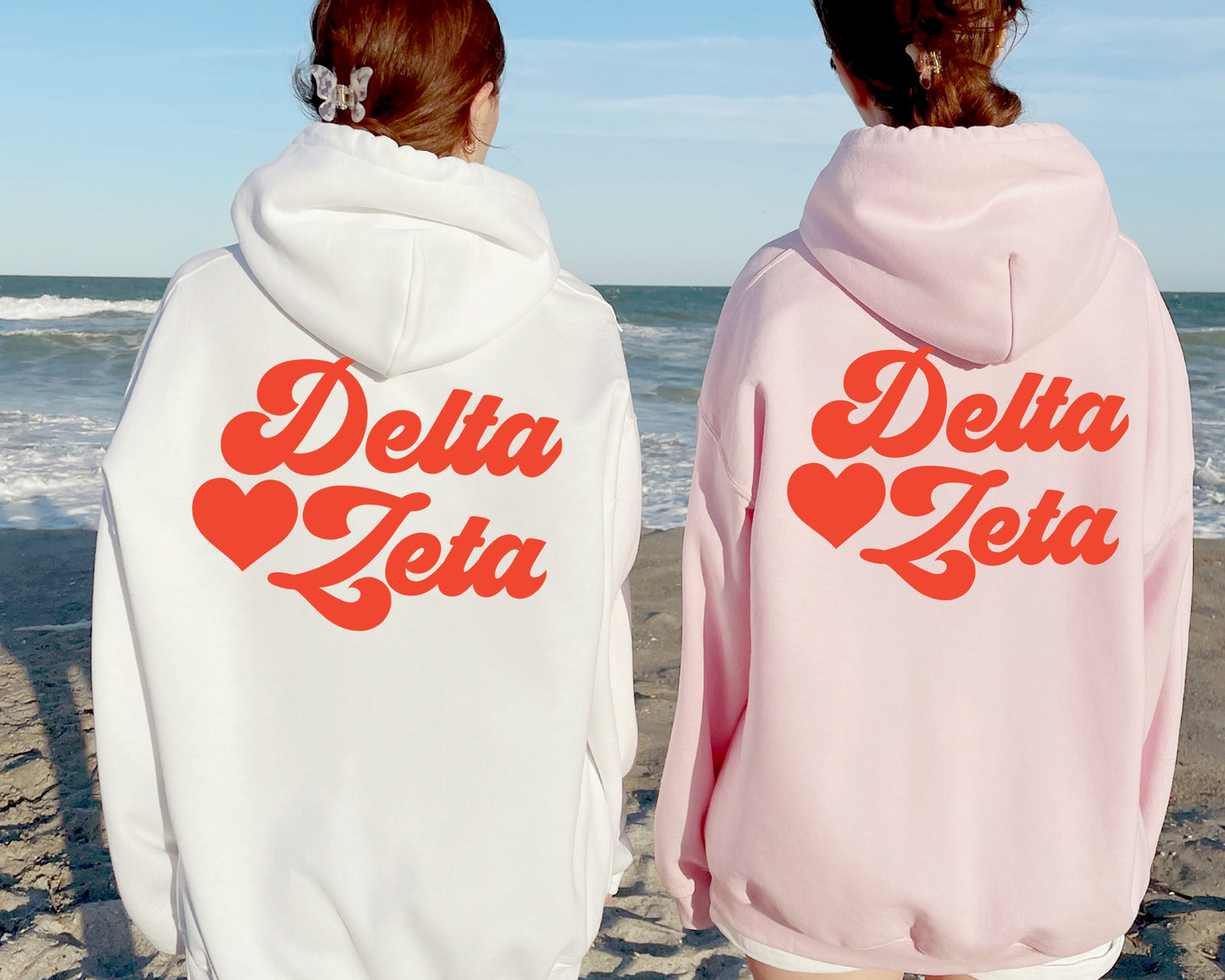 Delta Zeta Red Heart Sorority Hoodie _ 33359g