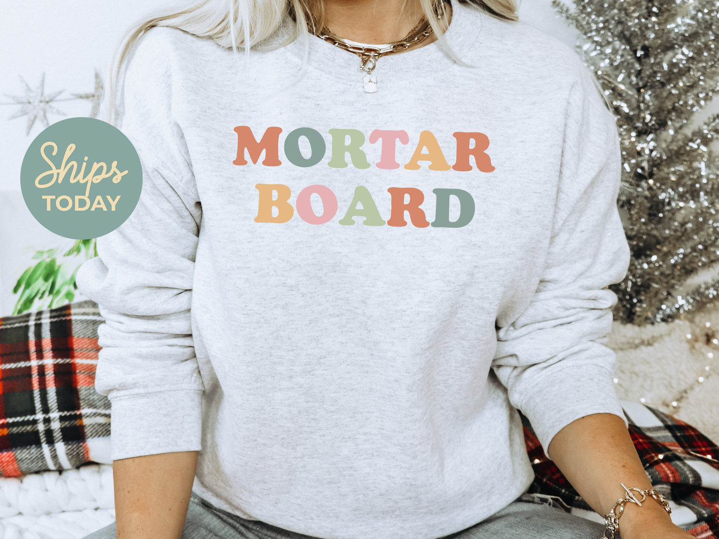 Mortar Board Bright and Colorful Sorority Sweatshirt _ 3475g