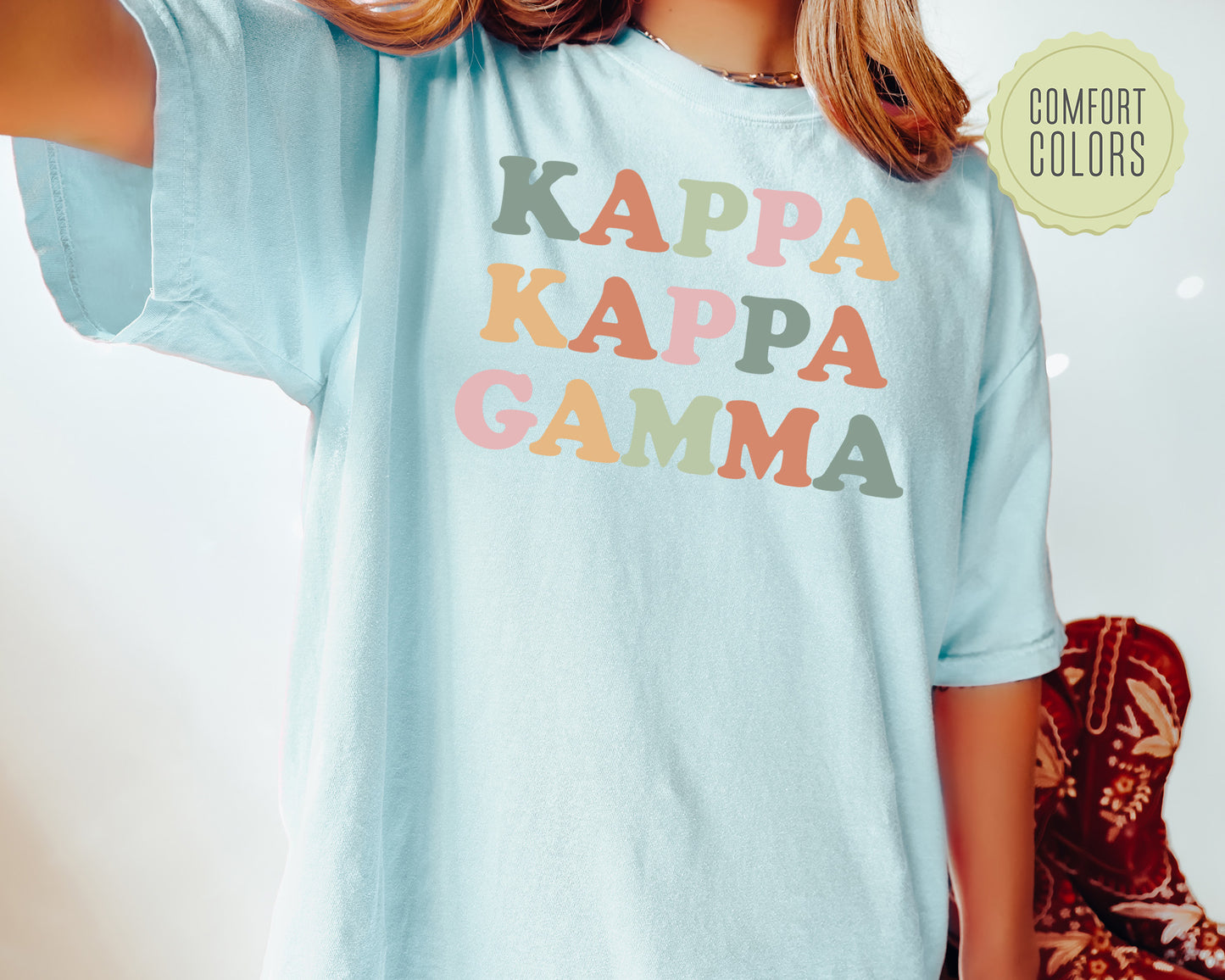 Kappa Kappa Gamma Bright and Proud Comfort Colors Sorority T-shirt _ 431g