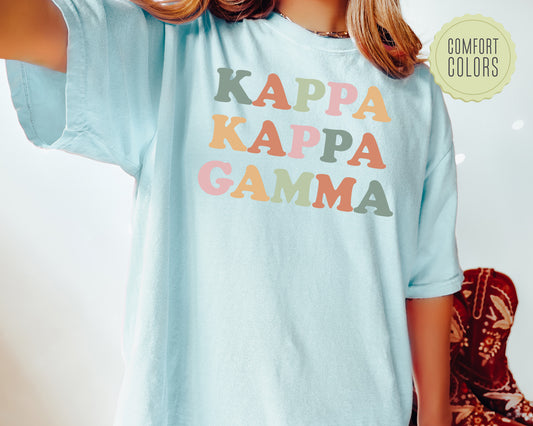 Kappa Kappa Gamma Bright and Proud Comfort Colors Sorority T-shirt _ 431g