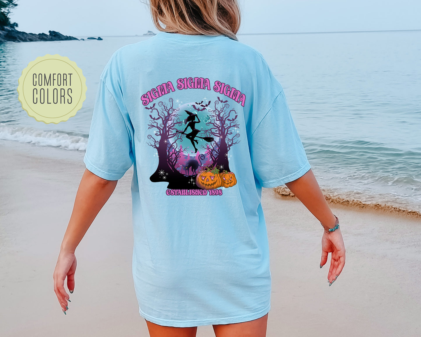 Sigma Sigma Sigma Halloween Witch Comfort Colors Sorority T-shirt _ 36249g