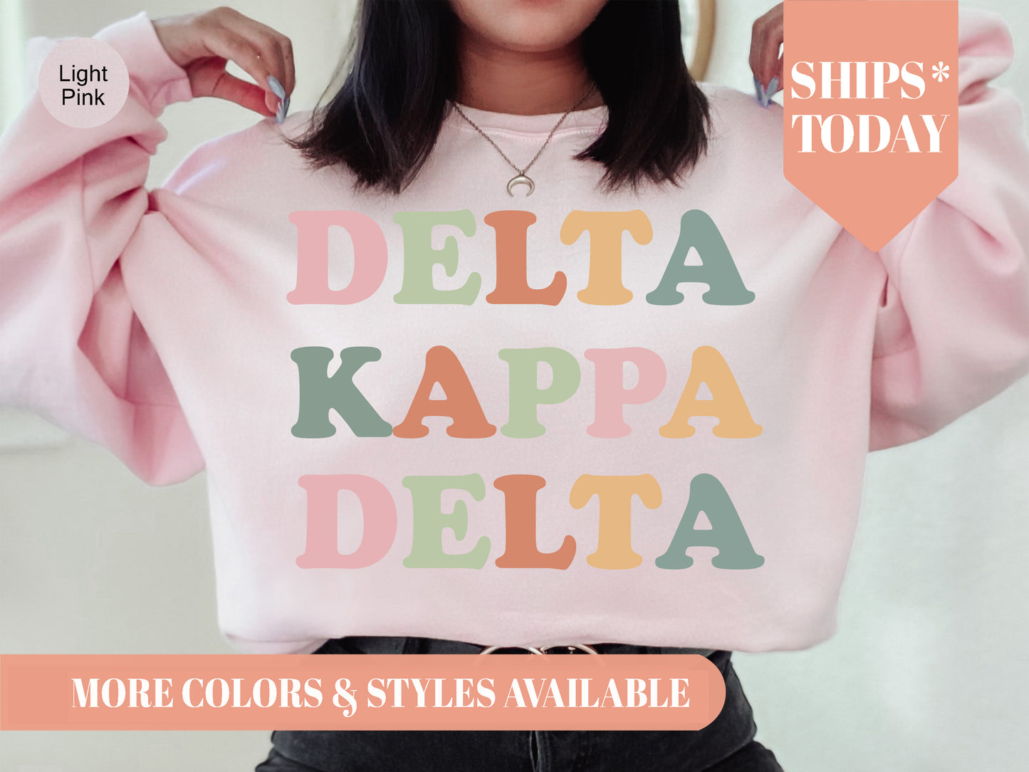Delta Kappa Delta Bright and Colorful Sorority Sweatshirt _ 3470g