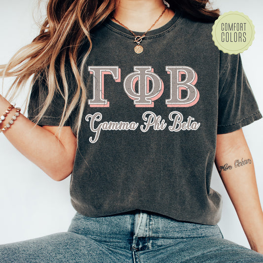 Gamma Phi Beta Greek Colors Comfort Colors Sorority T-shirt _ 36083g