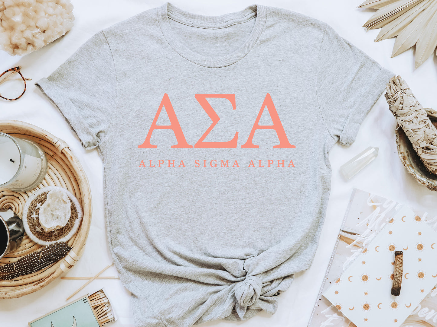 Alpha Sigma Alpha Pink Personality Sorority T-shirt _ 654g