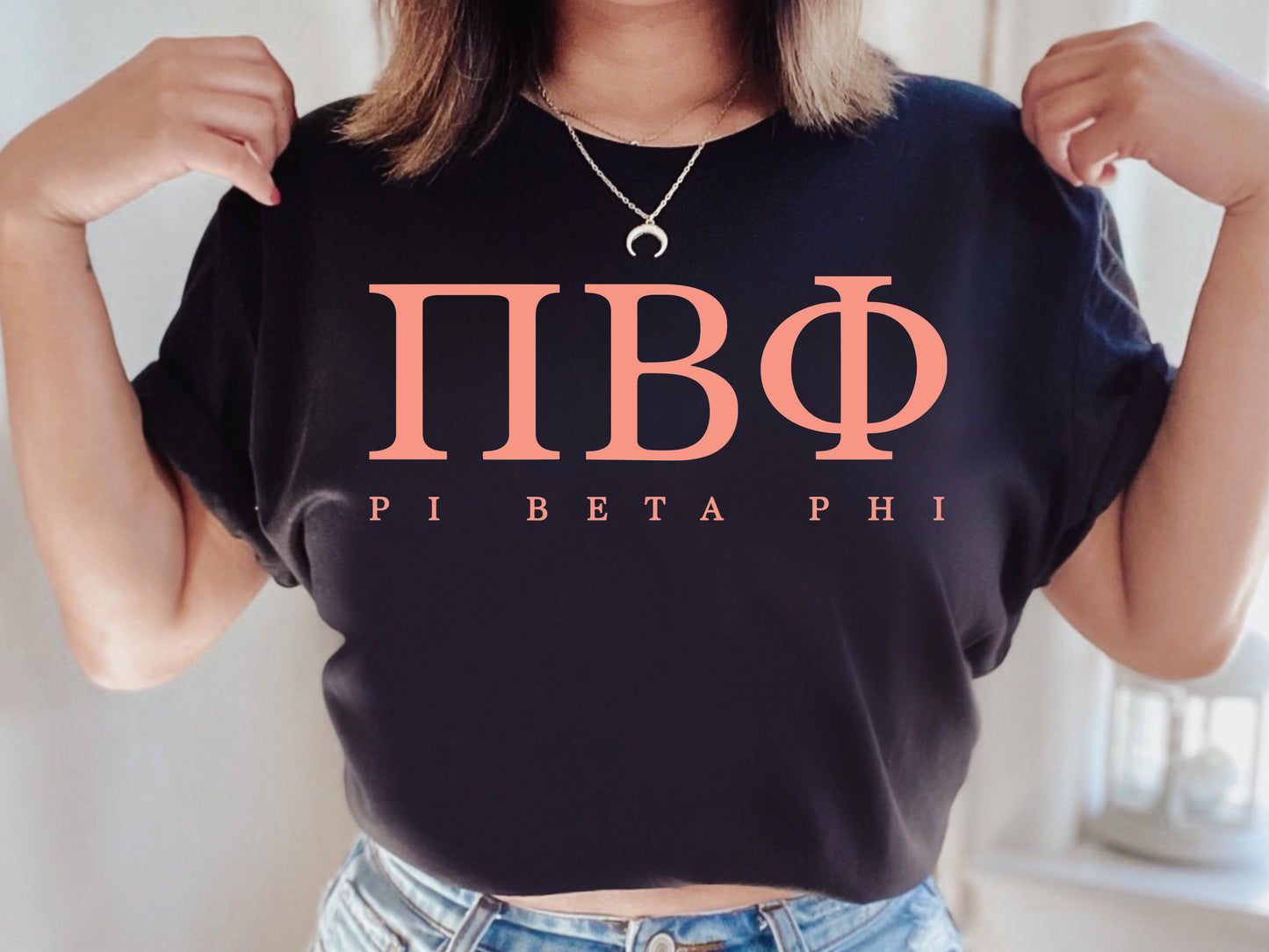 Pi Beta Phi Pink Personality Sorority T-shirt _ 668g