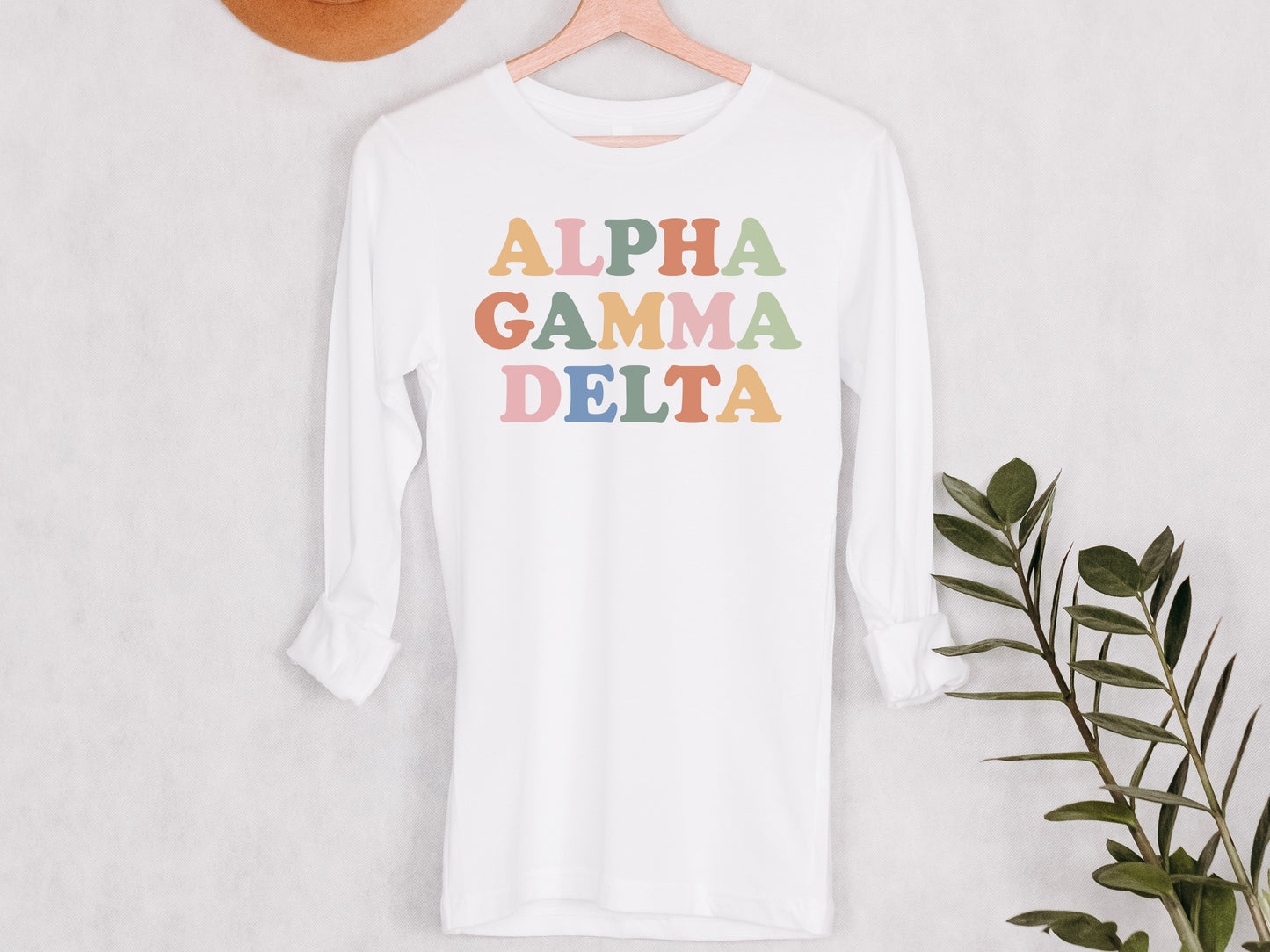 Alpha Gamma Delta Bright and Proud Sorority Long Sleeve T-shirt _ 417g