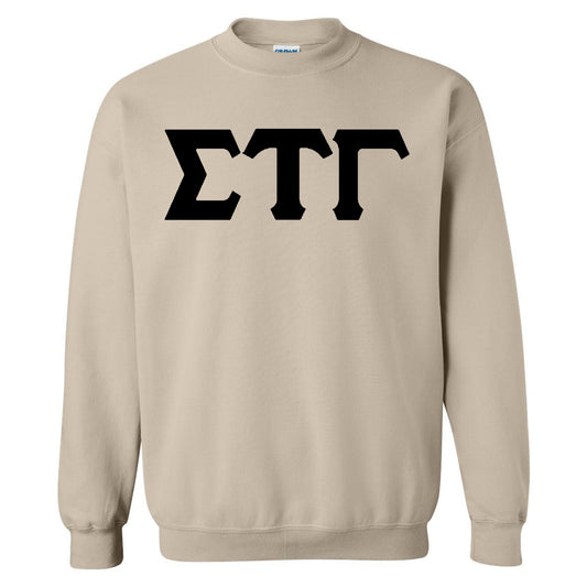 Sigma Tau Gamma Black Letters Fraternity Sweatshirt _ 34933g