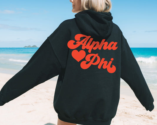 Alpha Phi Red Heart Sorority Hoodie _ 33351g