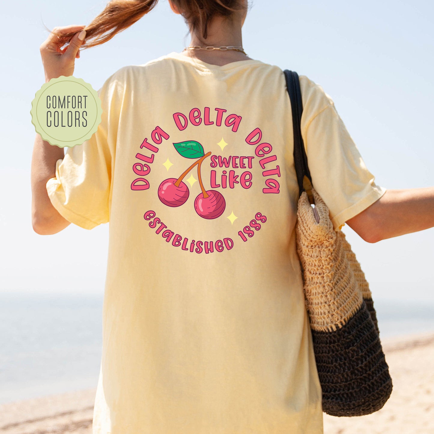 Delta Delta Delta Sweet Like Cherry Comfort Colors Sorority T-shirt _ 32039g