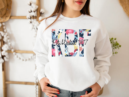 Kappa Beta Gamma Floral Block Sorority Sweatshirt _ 3514g