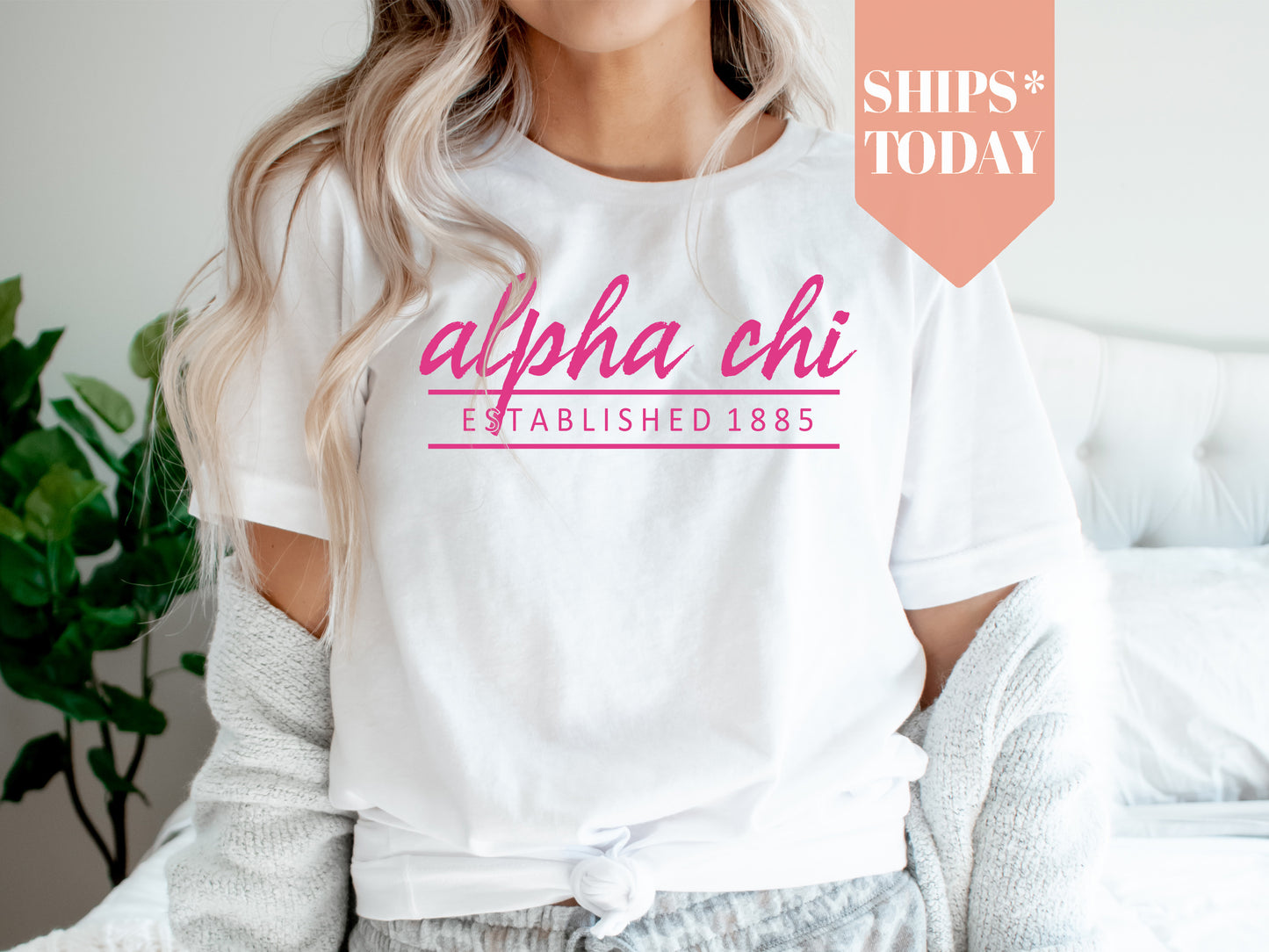 Alpha Chi Omega All Pink Sorority T-shirt _  752g