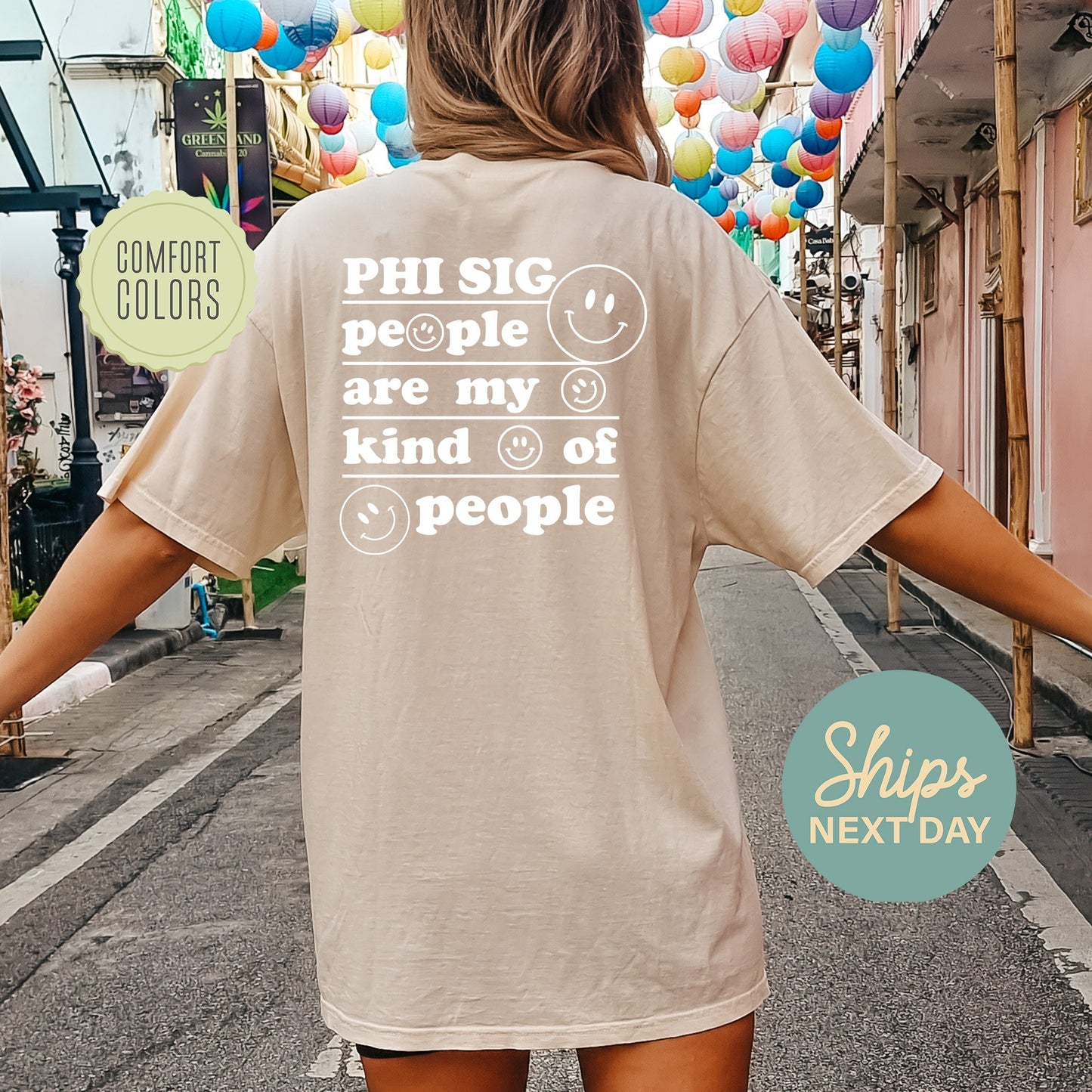 Phi Sigma Sigma My Kind of People Comfort Colors Sorority T-shirt _ 33277g