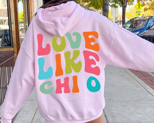 Chi Omega Blissful and Vibrant Sorority Hoodie _ 33163g