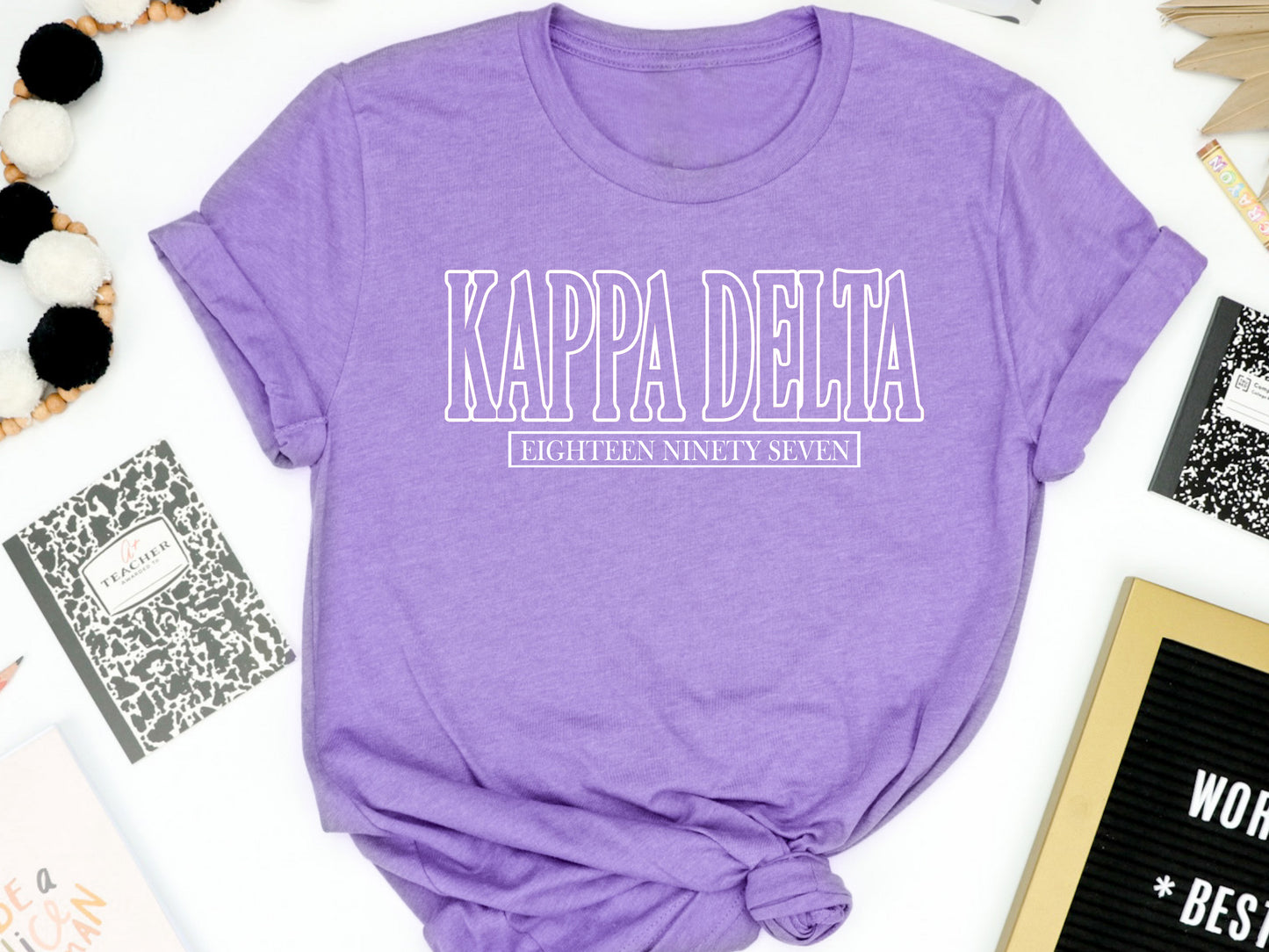 Kappa Delta Stencil Stacked Sorority T-shirt _ 2150g