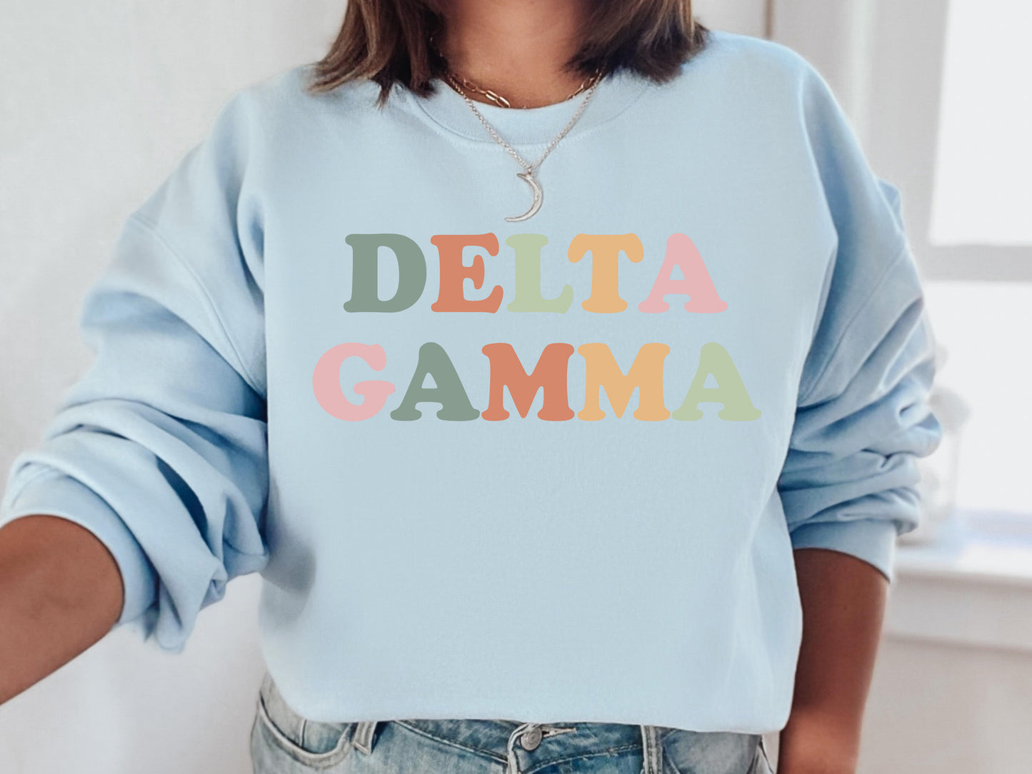 Delta Gamma Bright and Proud Sorority Sweatshirt _ 425g