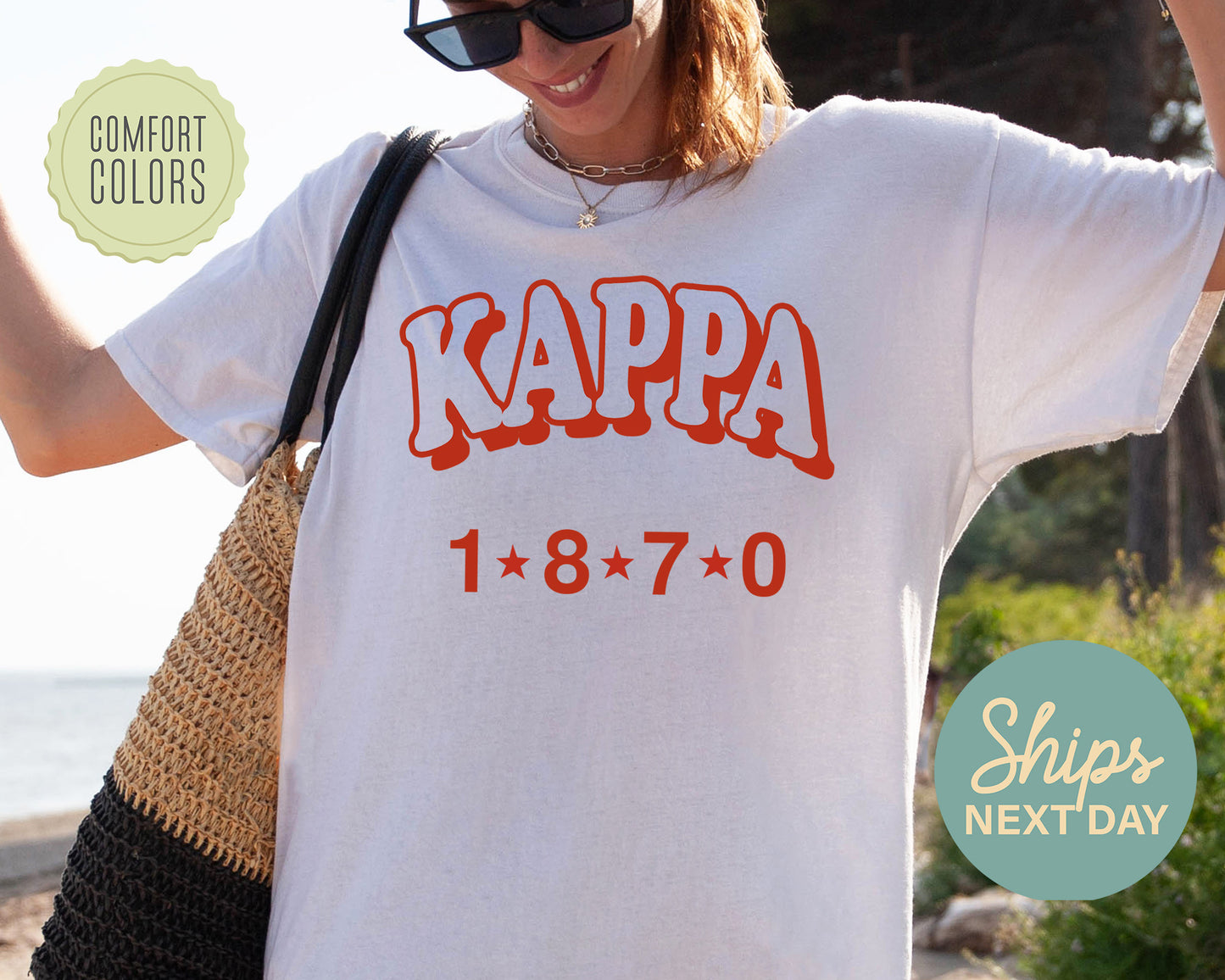 Kappa Kappa Gamma Red Arch Comfort Colors Sorority T-shirt _ 379g