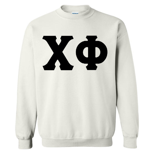 Chi Phi Black Letters Fraternity Sweatshirt _ 34912g
