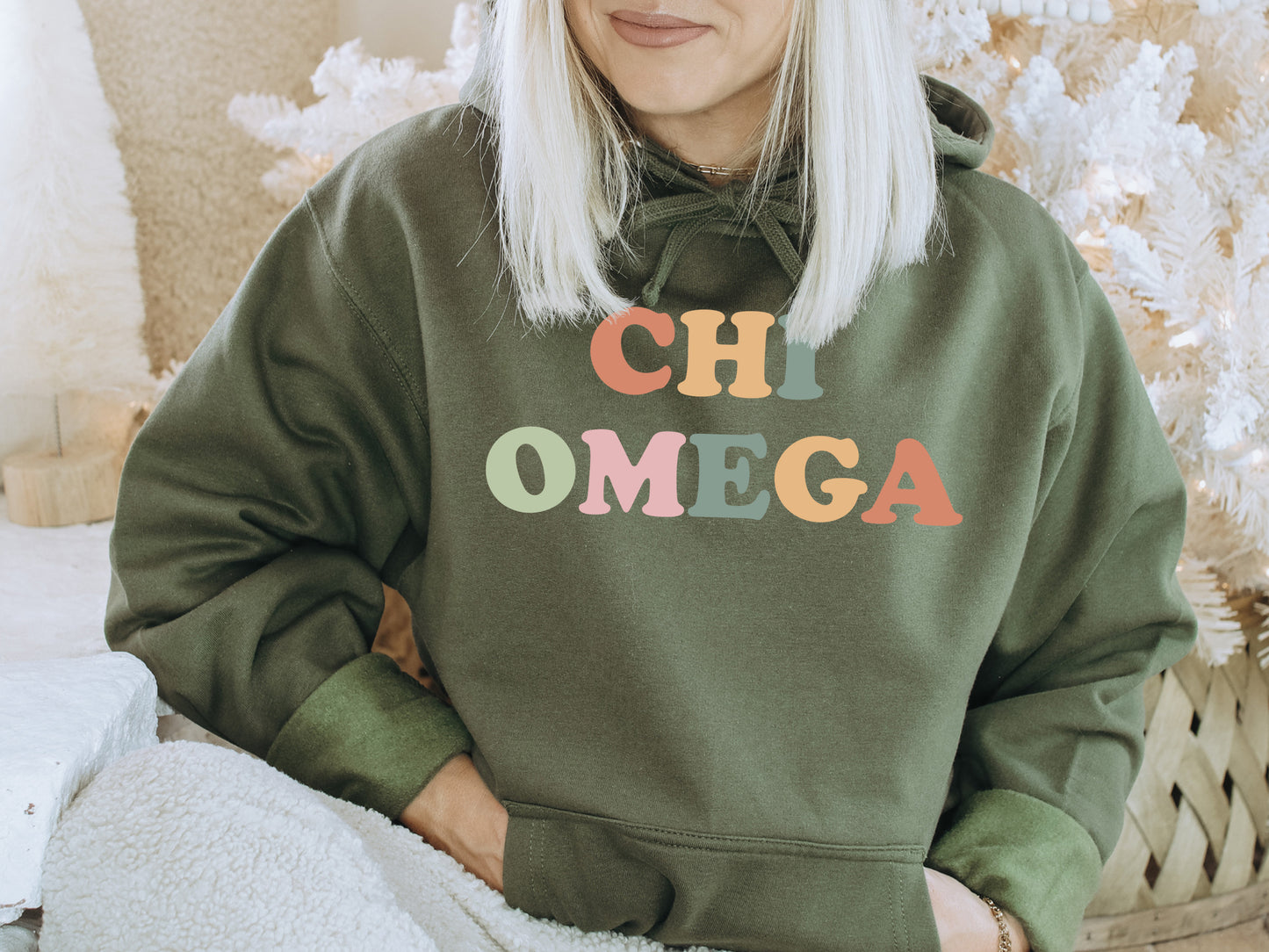 Chi Omega Bright and Proud Sorority Hoodie _ 423g