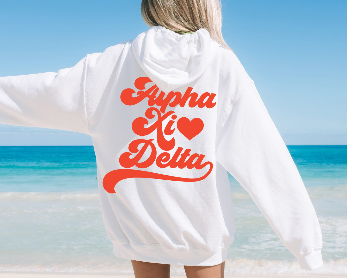 Alpha Xi Delta Red Heart Sorority Hoodie _ 33354g