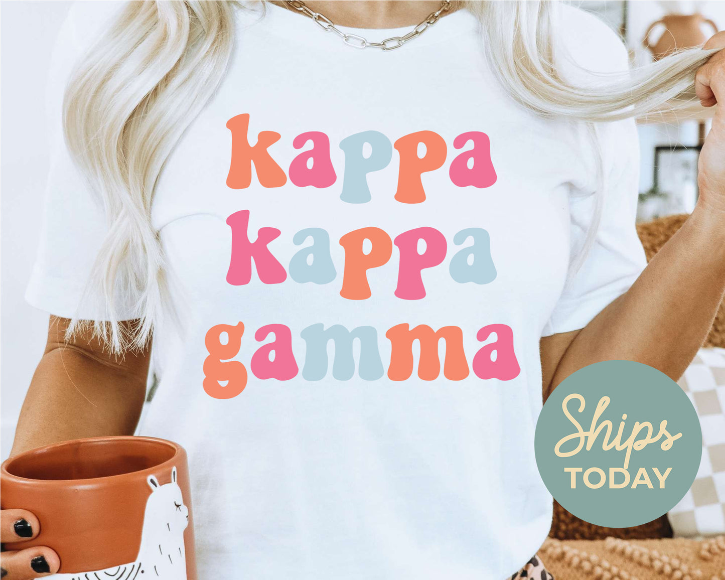 Kappa Kappa Gamma Vividly Vibrant Sorority T-shirt _ 3166g