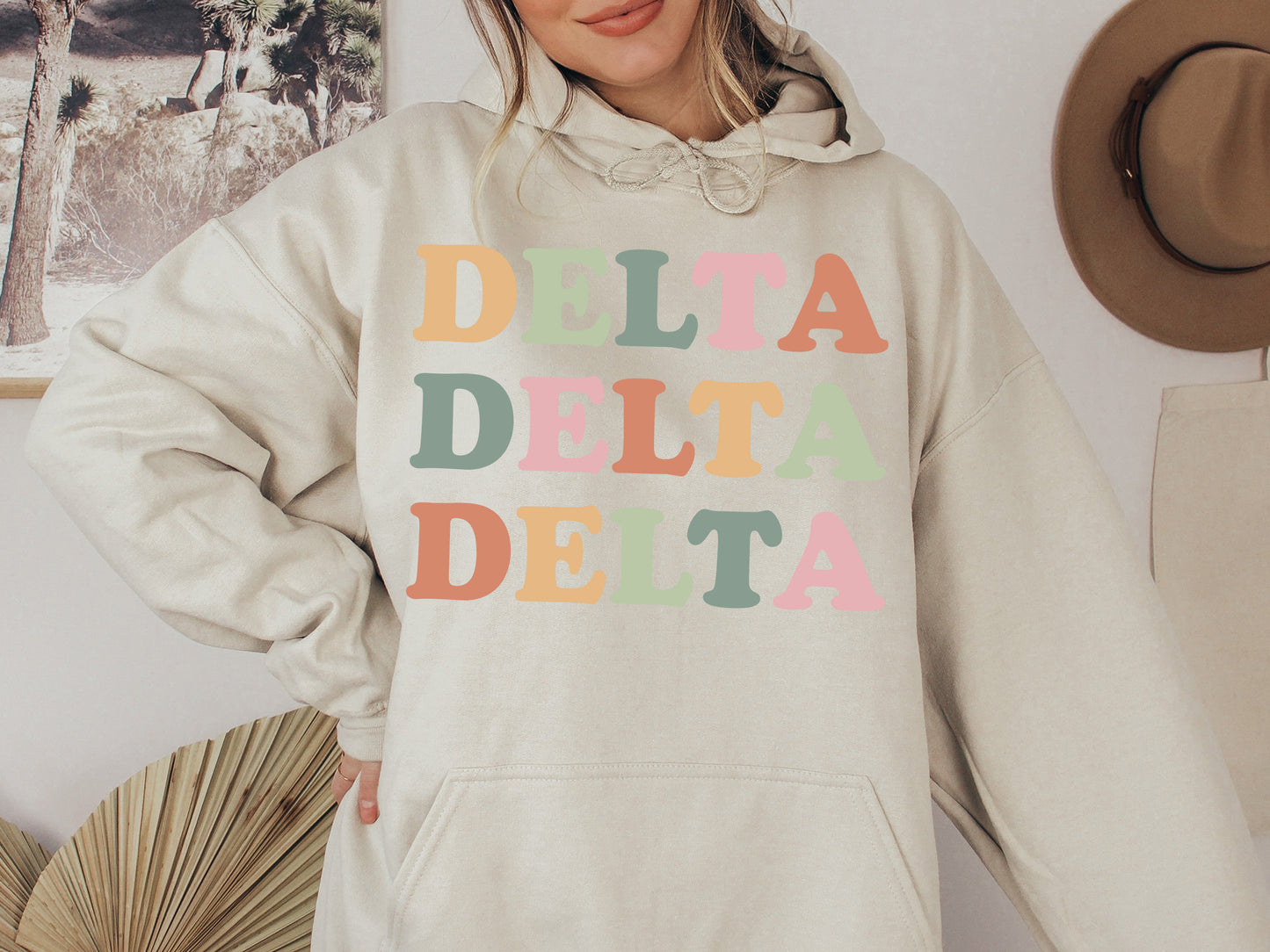 Delta Delta Delta Bright and Proud Sorority Hoodie _ 424g