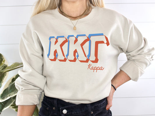 Kappa Kappa Gamma American Colored Sorority Sweatshirt _ 43g