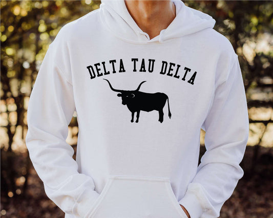 Delta Tau Delta Long Horn Fraternity Hoodie _ 1532g