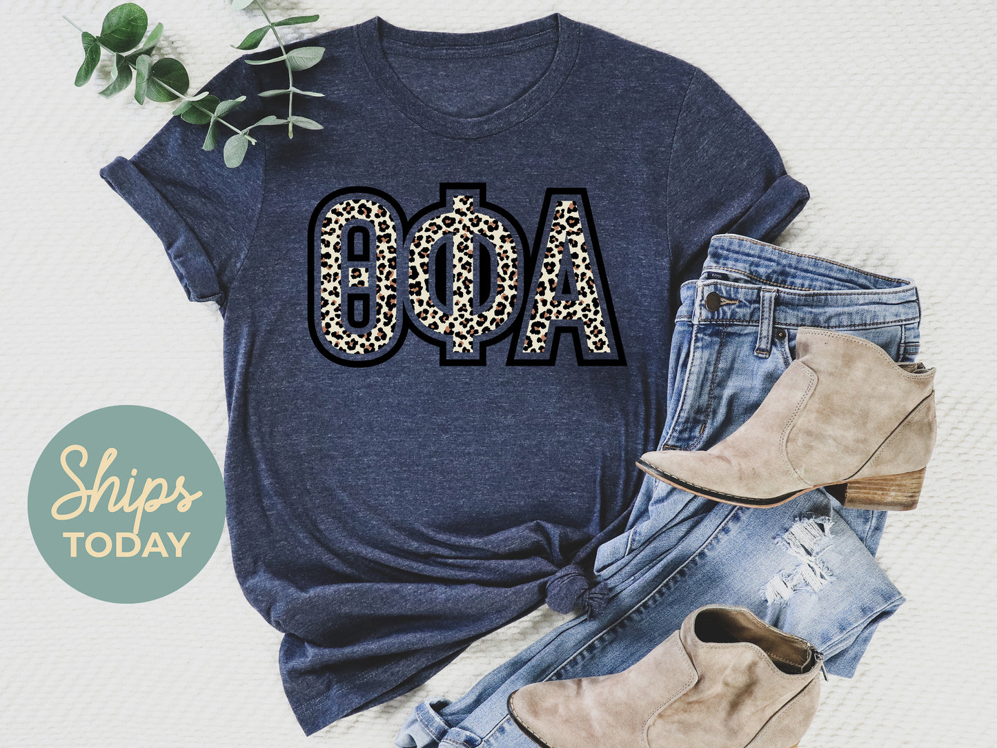 Theta Phi Alpha Safari Style Letters Sorority T-shirt _ 304559g