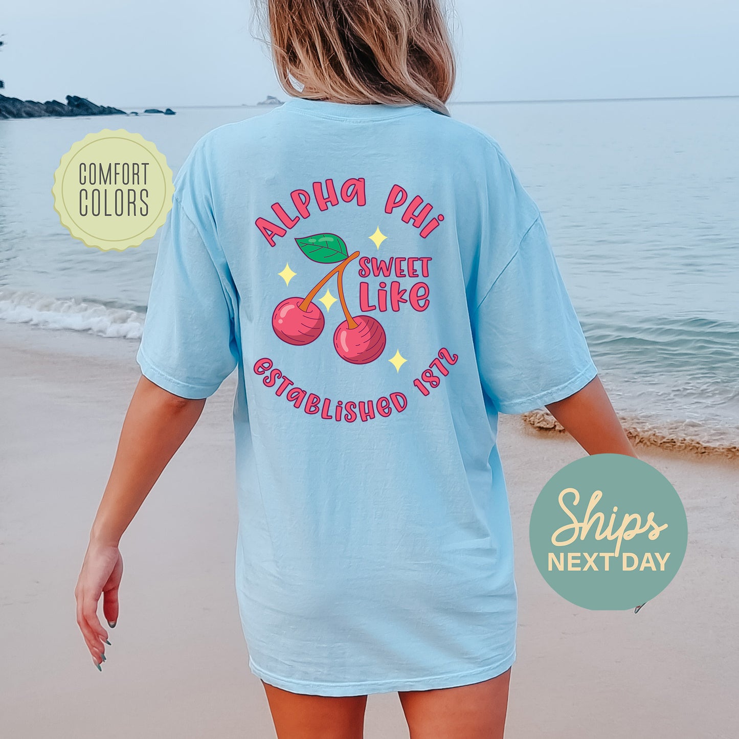 Alpha Phi Sweet Like Cherry Comfort Colors Sorority T-shirt _ 32034g