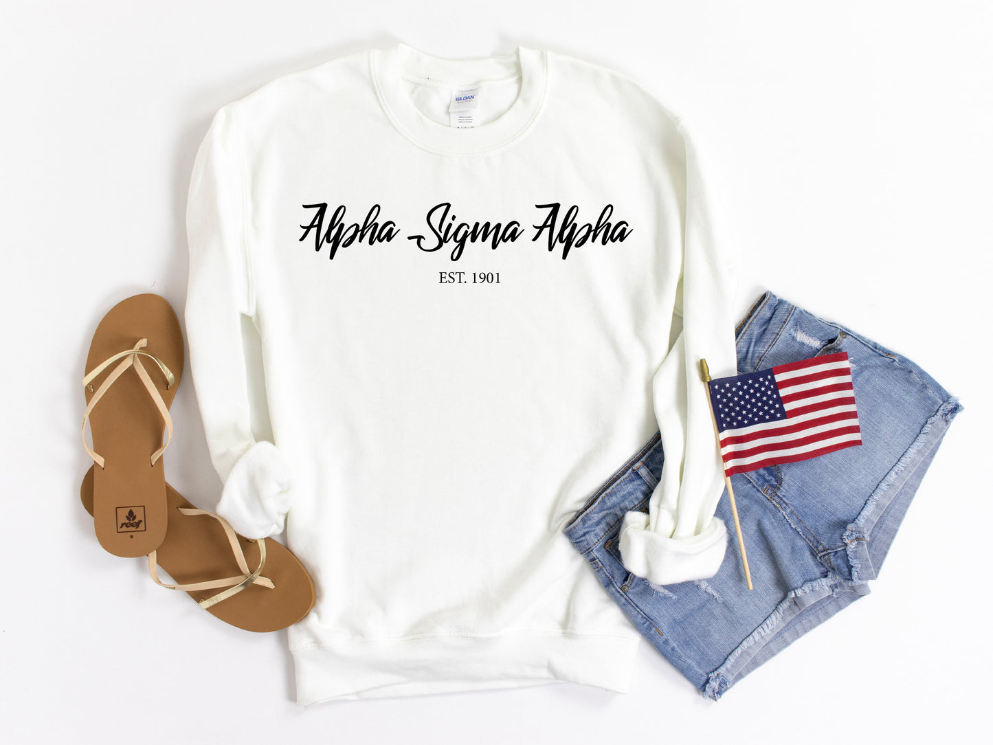 Alpha Sigma Alpha Black Flowy Sorority Sweatshirt _ 83g