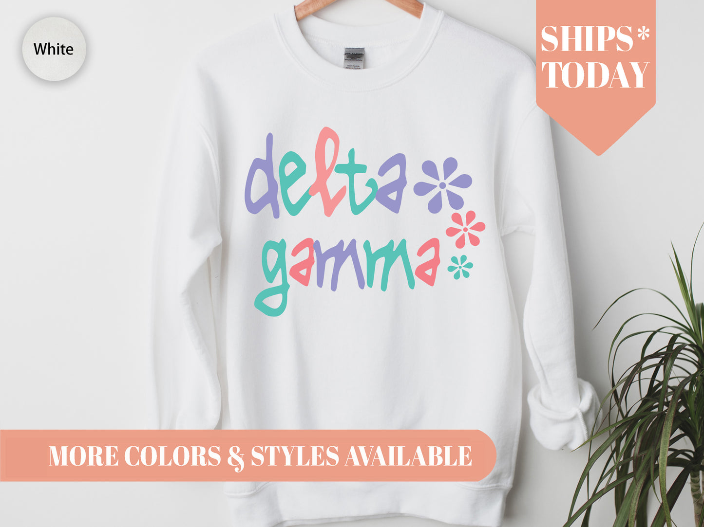 Delta Gamma Colorful Floral Sorority Sweatshirt _ 2614g