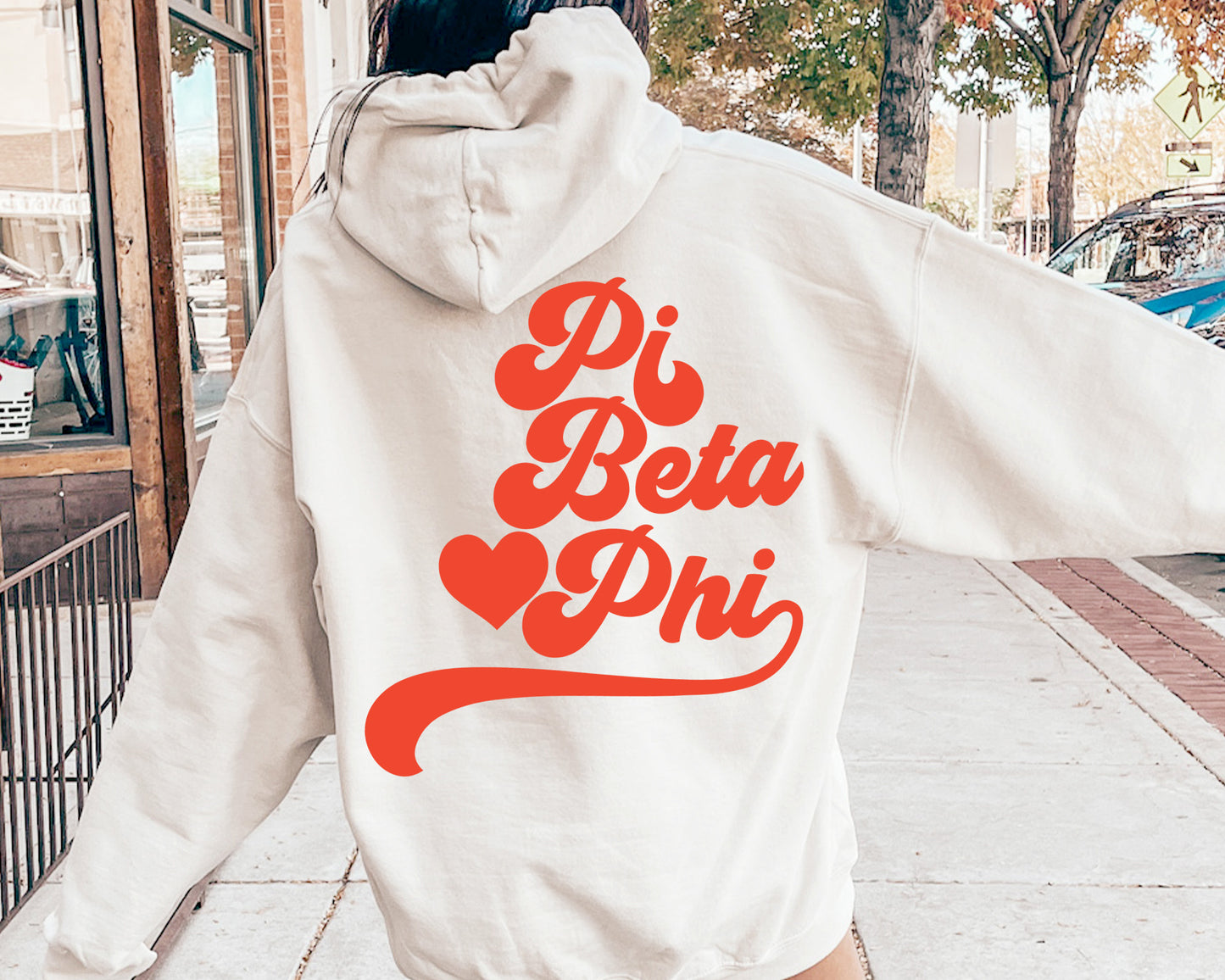 Pi Beta Phi Red Heart Sorority Hoodie _ 33366g