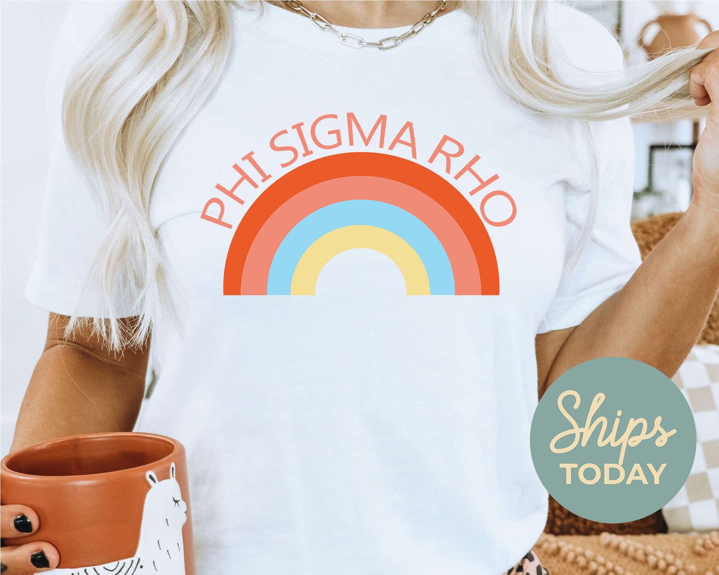 Phi Sigma Rho Colorful Rainbow Sorority T-shirt _ 3462g