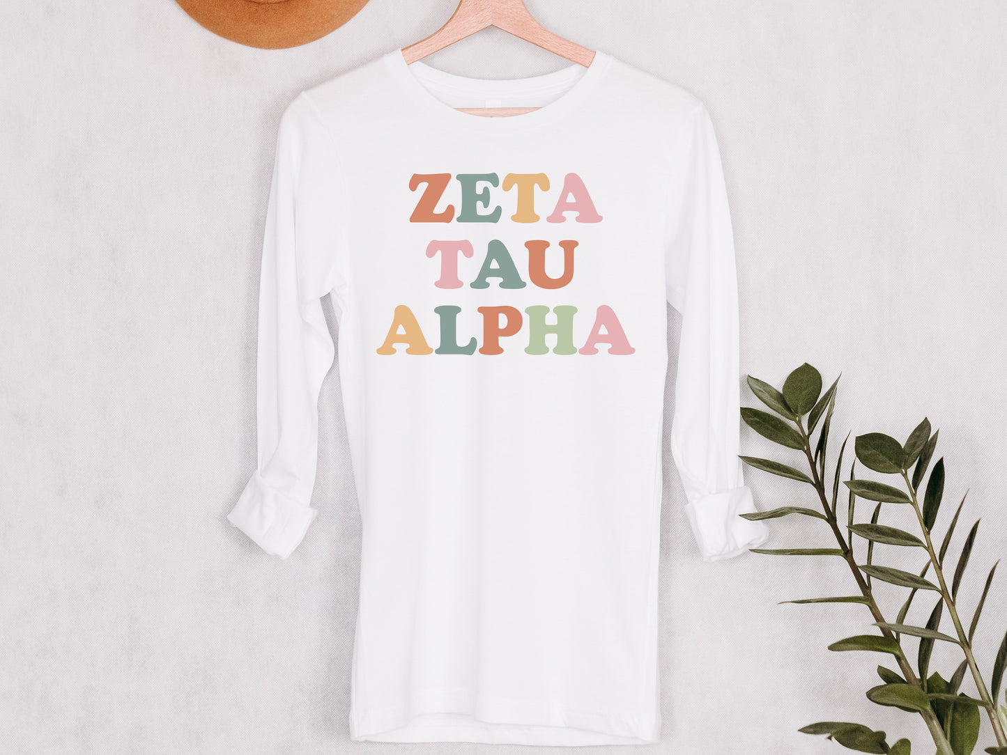 Zeta Tau Alpha Bright and Proud Sorority Long Sleeve T-shirt _ 439g