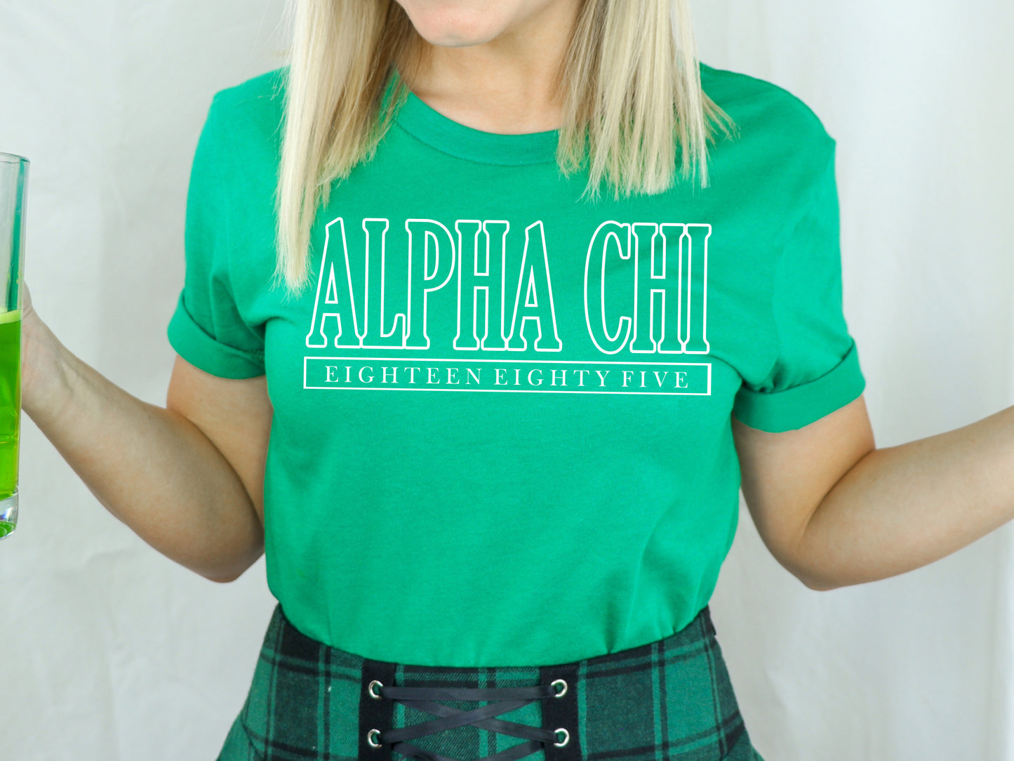 Alpha Chi Omega Stencil Stacked Sorority T-shirt _ 2134g