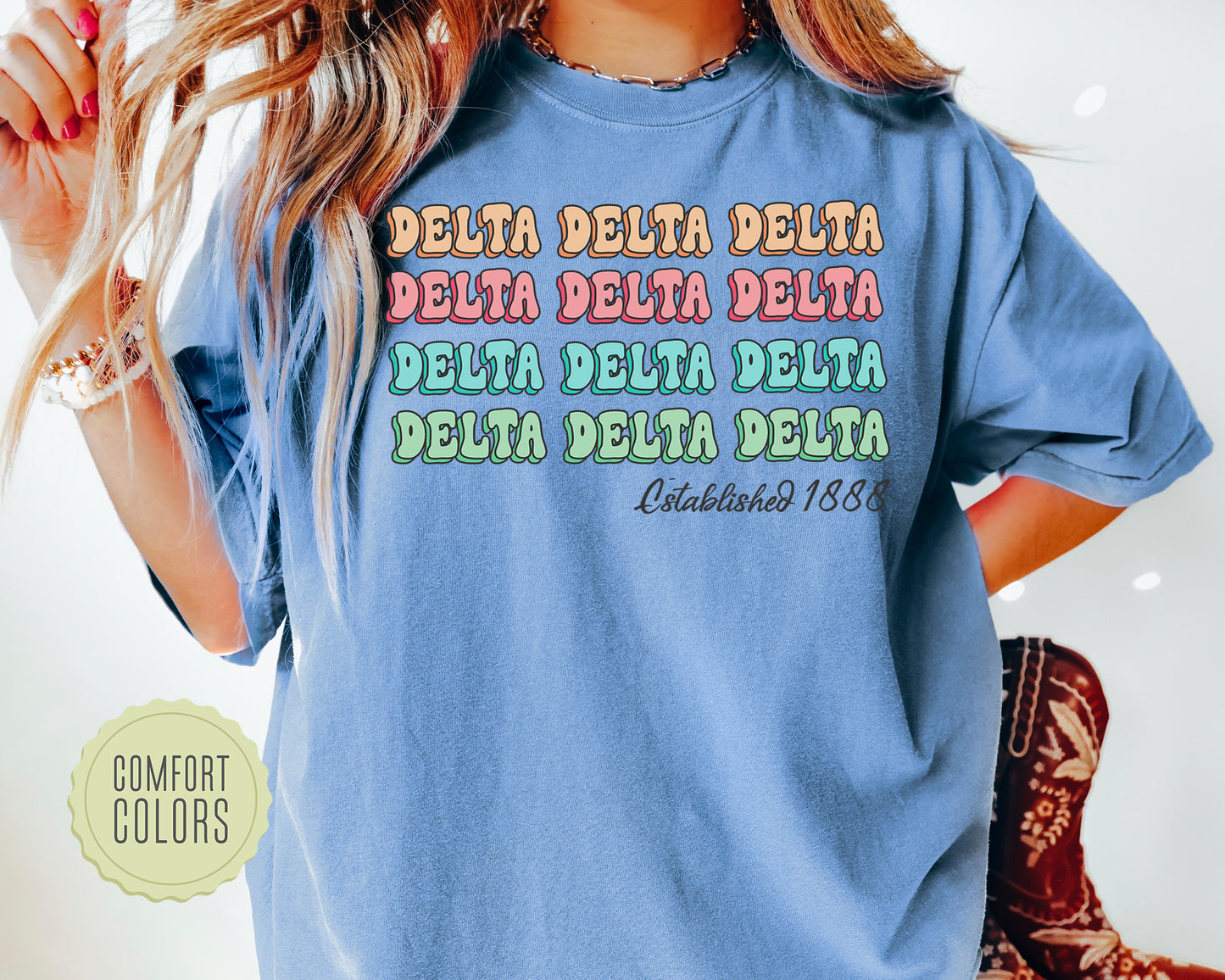 Delta Delta Delta Lucy Comfort Colors Sorority T-shirt _ 268g