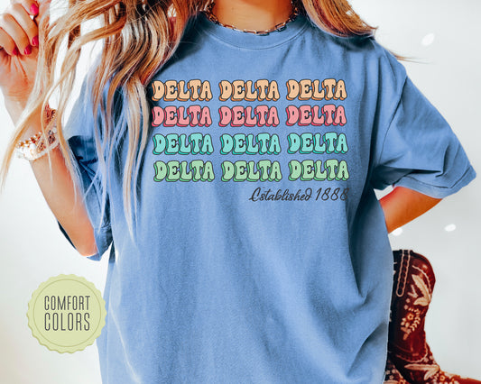 Delta Delta Delta Lucy Comfort Colors Sorority T-shirt _ 268g