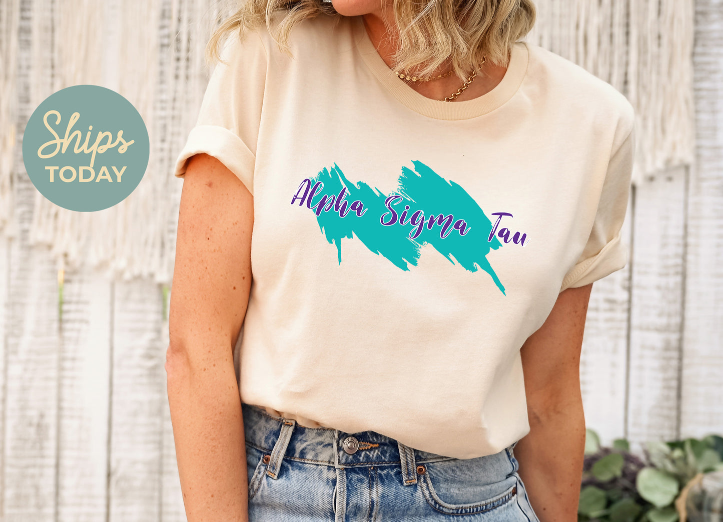 Alpha Sigma Tau Paint Party Sorority T-shirt _ 4479g
