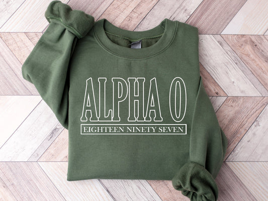 Alpha Omicron Pi Stencil Stacked Sorority Sweatshirt _ 2138g