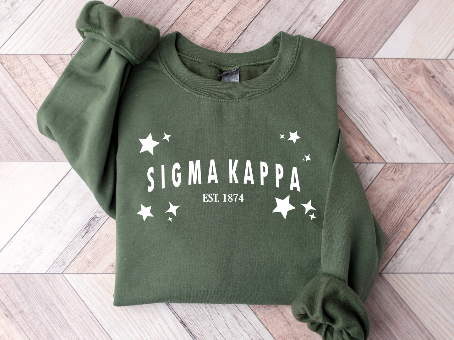 Sigma Kappa Arched Star Sorority Sweatshirt _ 2287g