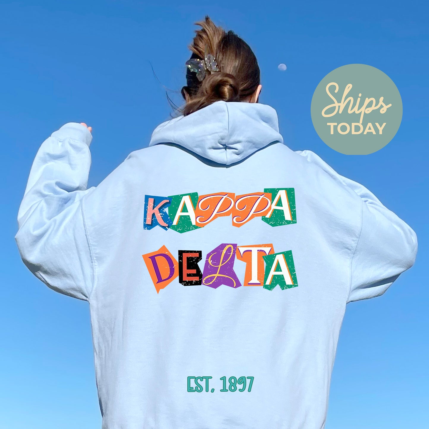 Kappa Delta Letter Cuts Sorority Hoodie _ 35903g