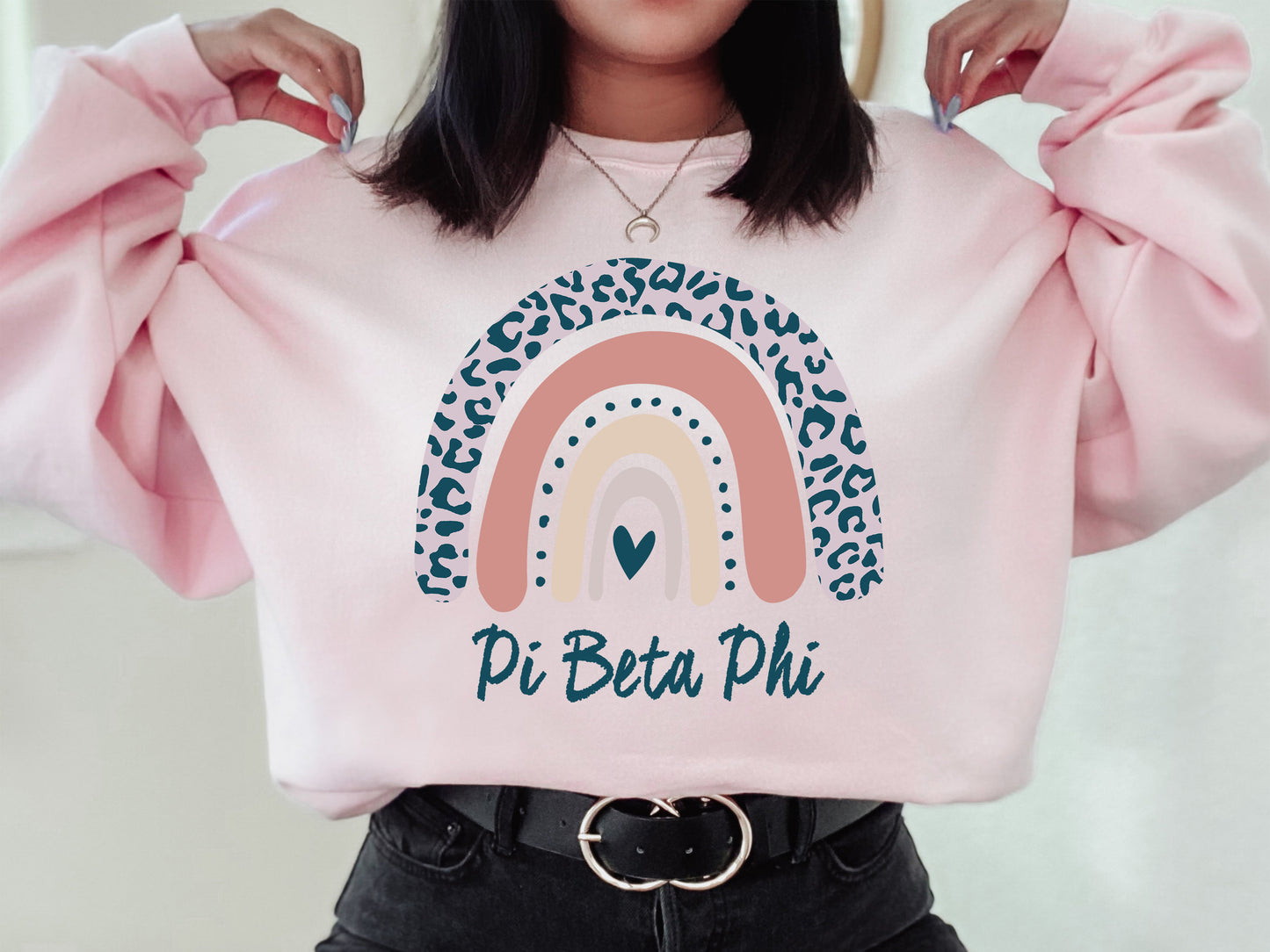 Pi Beta Phi Greek Rainbow Sorority Sweatshirt _ 2753g