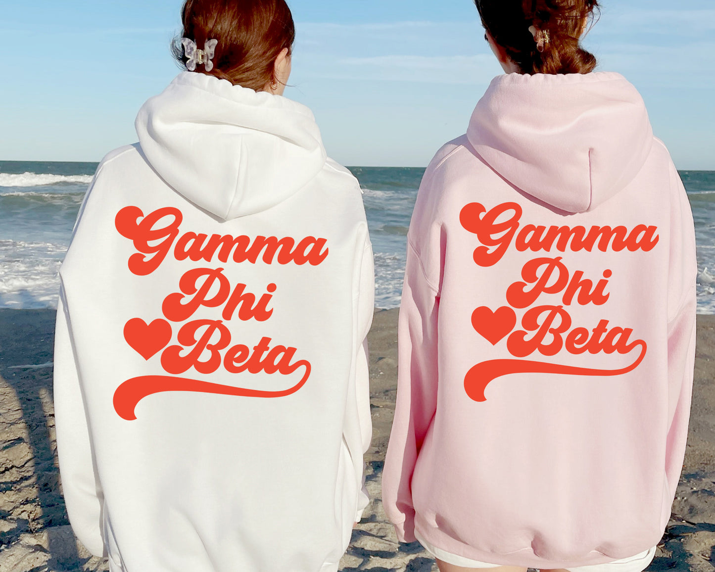 Gamma Phi Beta Red Heart Sorority Hoodie _ 33360g